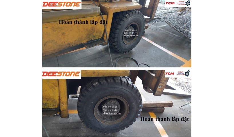 Lựa chọn lốp hơi 825-15 Deestone chất lượng cao cho xe nâng 6 tấn Komatsu tại nhà máy sản xuất sắt thép